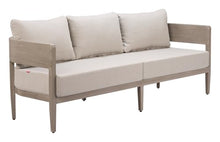 Zuo Foret Sofa Gray, Beige Sofa, Modern Style, Patio Furniture, Outdoor Fabric, Seats up to 2, Aluminum, Outdoor Living, 77.4" W x 28.9" D x 31.5" H, Non-Stackable