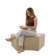 FDP 24" x 48" S-Curve Oversized Outdoor Ottoman Featuring Sunbrella Fabric - Weather-Resistant, Fade-Resistant, Assembled Patio Furniture for Backyard, Poolside Seating, 18" H - Spectrum Sand