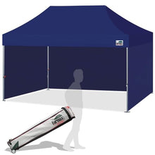 Eurmax USA Superior 10x15ft Pop-up Canopy Tent with 4 Side Walls,Navy Blue