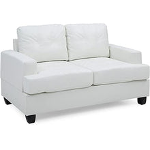 Glory Furniture Sandridge Faux Leather Loveseat in White