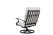Winston Manor Ultra High Back Swivel Rocker Lounge Chair Weathered Teak/Linen Lace