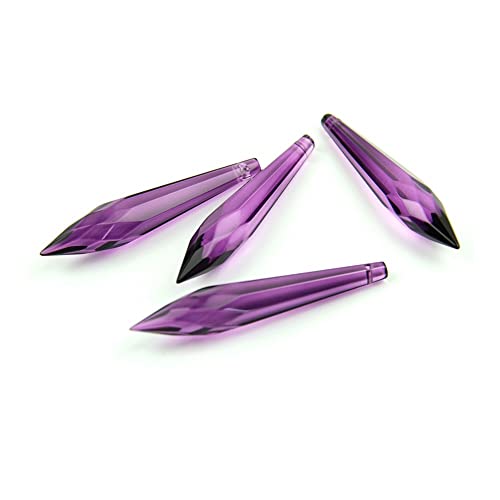 JUIYU Chandelier Crystal Prisms Pendants Dark Purple Crystal Prism Suncatcher for Chandeliers Glass Icicle U Drop Pendant Crystals Lighting Lamp Replacement Parts (Color : 76mm, Size : 200pcs)