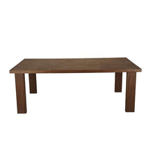NADAAL STUDIOS Emeren Outdoor Dining Table, Rectangular Ceramic Tile Inlay, Solid Teak Frame, Seating for Eight, Brown