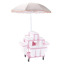 Hubxinly Flower Cart Display Rack with 18 Buckets Metal Outdoor Flower