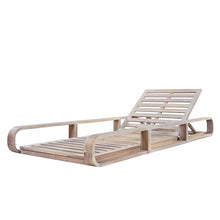 Merax 2 Piece White Finish Acacia Wood Chaise Lounge - 2 Pcs Frame + 2 Pcs 4" 3-Fold Dark Grey Water-Resistant Cushion, 400lbs Capacity, Adjustable Outdoor Recliner for Patio Poolside Backyard