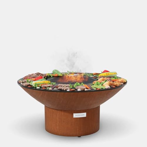 ARTEFLAME 40" Fire Pit with 2 Accessories | Gourmet Outdoor Cooking Essential | Backyard Patio Steakhouse Searing (Low Round Base)