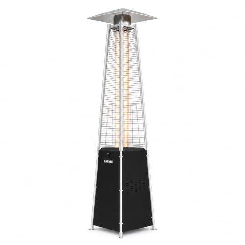 Garvee Pyramid Propane Patio Heater with Wheels & Waterproof Cover, Black
