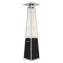 TrailBlaze 48,000 BTU (13kW) Pyramid Propane Patio Heater, Freestanding Outdoor Gas Heater - Glass Tube Flame Tower - Wheels - Battery Ignition - Includes Waterproof Cover - Black + Particles Cover
