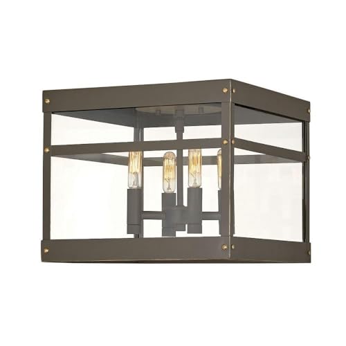 Bailey Street Home 4 Light Medium Outdoor Flush Mount in Transitional Style 12 inches Wide by 12 inches High-Oil Rubbed Bronze Finish Transitional Outdoor Ceiling 81-Bel-3088087
