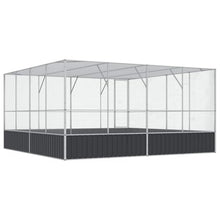 Makastle Bird Easy Assembly Aviary 164.6" x 163" x 83.5" Silver and Anthracite Galvanized Steel Outdoor with Cover