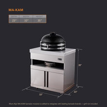 Mont Alpi MA-KAM Heavy Duty Stainless Steel Universal Kamado Charcoal Smoker Grill Module + Storage Cabinets & Granite Countertops - for 18" Big Green Egg, Kamado Joe Classic, Akorn, Pit Boss Models