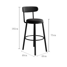 hezhuhe2258 Bar Chair Bar Stool Iron High Chair Household Reclining Multicolor Optional 75cm(Black)