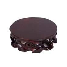 YYBOES Plant Pedestal Stand Strange Stone Base Solid Wood Can be Dug Into The Flower Pot Ornament Base Jade Stone Round Raised Tray Pedestal Stands for Display