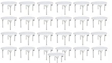 Pack 25 4 Feet Bi Folding Table White 48 Round Folding Table Fold In Half Round Plastic Table Plastic Card Table Outdoor Furniture Four Foot Folding In Half Table Outdoor Table Outdoor Tables