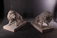 AFD Home 39" Guardian Entry Gate Lions Stone Cast Set of 2 Sand Stone