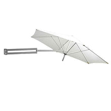 RWGOVLU Outdoor Wall Umbrella Garden Balcony Canopy Parasol Telescopic Folding Sun Shade Umbrella Aluminium, 7ft / 220cm, White