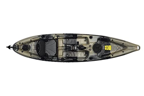 Riot Kayaks Mako 12 Angler Fishing Kayak with Impulse Pedal Drive Jungle Camo