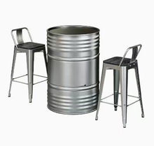 RFBXZPTADNU Industrial Style Oil Barrel Pub Table Booth Set Outdoor Commercial Iron High Bar Stools Combo