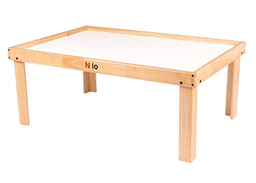 NILO N51N Kid's Play Table Lego-Compatible Educational Toy Board Brown/White