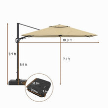 11FT Square Cantilever Patio Umbrella In Beige(Without Umbrella Base)