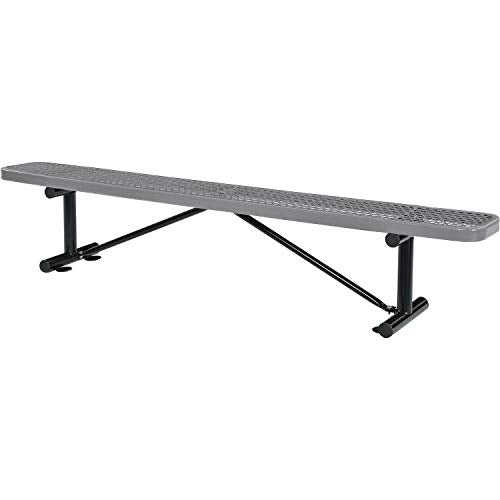 Global Industrial 96" L Expanded Metal Mesh Flat Bench Grey