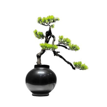 YXIANG56Q Fake Plants Artificial Bonsai Tree Indoor Fake Plants Decor with Round Black Ceramic Pots for Office Desk Bonsai Tree