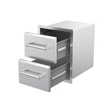 SPIRE Vertical Built-in Double Drawers, Stainless Steel, Universal Mount