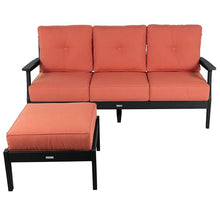 highwood Lehigh 2-Piece Deep Seating Set, with Sunbrella Cushions in Canvas Persimmon, Black Frame