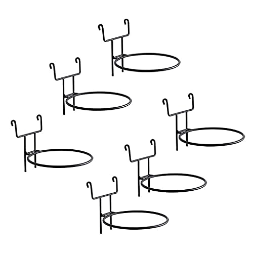 TBNLASS Black Metal Wire Hanging Flower Pot Stand Suitable For Lattice Wall Set Of 6