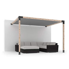 TOJAGRID Wall Mount Pergola Kit with Shade Sail for 4x4 Wood Posts 12x12 Black