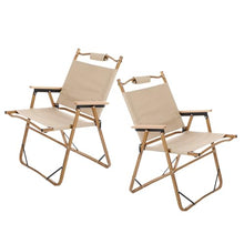 POLGDW Set of 2 Patio Folding Chairs, Outdoor Sling Chairs with Armrests and Steel Frame, Patio Dining Chairs with Breathable Fabric for Garden, Backyard Poolside Indoors (Color : /Khaki, Size : A
