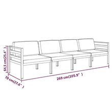 GFRMPORM 4 Piece Patio Lounge Set with Cushions Aluminum Anthracite