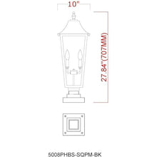 Z-Lite 5008PHBS-SQPM Gannon 3 Light 28" Tall Post Light - Black