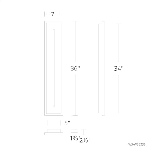 Modern Forms Midnight 36in LED Indoor/Outdoor Wall Light 3-CCT Adjustable Black