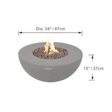 Modeno Roca Propane Fire Pit Table, Round Cast Concrete, 34 x 34-in