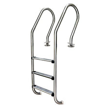 Stainless Steel Pool Ladder Swimming Pool Safety Railing for 1-1.4m Pool Ergonomics Curve Design 250lbs Load Capacity/Silver / 158x58x50cm (Silver 158x58x50cm)