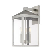 Livex Lighting 20584-91 3-Light Outdoor Wall Lantern, Brushed Nickel