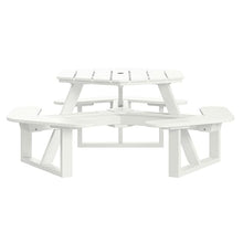 Bahia Verde Shoreline Made in USA Hexagon Picnic Table, Seating for 6, Coconut White