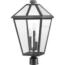 Z-Lite 3 Light Outdoor Post Mount Fixture 579PHXLR-BK, Clear Beveled