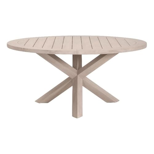 Essentials For Living Boca Outdoor 63" Round Dining Table in Natural