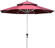 Garden Parasols Family Porch Deck Backyard Beach Camping,Round Double Top Garden Patio Umbrella(Color:Red;Size:2,44x2,70m) (Red 2.44x2.7m)
