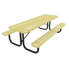 COATEDOUTDOORFURNITURE 8Ft Rect Picnic Table, Punched, Textured Sandstone