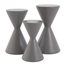 Christopher Knight Home Hazis Set of 3 Lightweight Concrete Plant Stand, Hourglass-shaped Indoor/Outdoor Side Table Set, Outdoor Plants Standing for Entryway/Garden, No Assembly Flower Stand, Gray