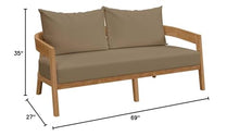 Modway Brisbane Loveseat Natural Light Brown