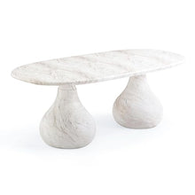 TOV Furniture Smooch White Marble Print Indoor/Outdoor 87" Oval Dining Table