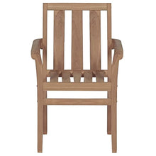 Xolmizyn 8 Pcs Stackable Patio Chairs with Cushions, Solid Teak Wood Garden Dining Seating Set for Outdoor Backyard Porch Deck Furniture, Black