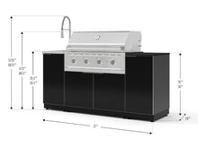 NewAge Products Classic Series 5PC Aluminum Black Modular Outdoor Kitchen Grill Island with 40" Performance Grill NG - 24"D x 72"W x 57.15"H
