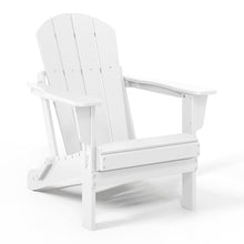 WestinTrends Malibu 3-Pieces Adirondack Chairs Set with Side Table, All Weather Outdoor Seating Plastic Patio Lawn Chair Folding for Outside Porch Deck Backyard, White