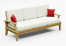 TeakStation 1 Pc Teak Wood Sofa Set: Sofa with Cushions in Outdoor Sunbrella Fabric #5404 Canvas Natural