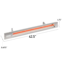Infratech SL-2424 SS Slimline Series Single Element Electric Patio Heater 42.5" Long, 2400 Watts, 240 Volts, Silver Finish